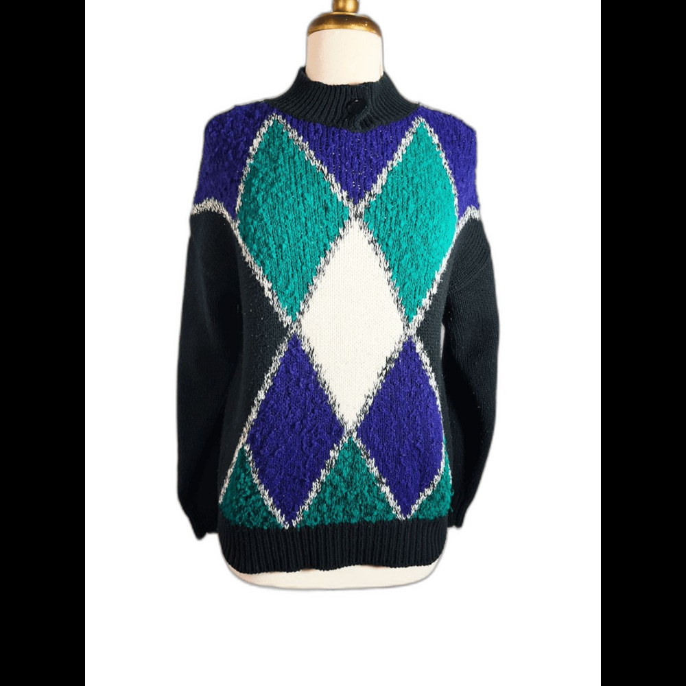 Spice of Life Sweater Size M Vintage 90's Old Money Dark Academia Knit Sweater